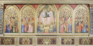 Italië, Florence, Basiliek van het Heilige Kruis, Bandini Baroncelli-kapel, Kroning van de Maagd door Giotto (c.1266 1337)