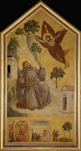Franciscus van Assisi ontvangt de stigmata. i€ la predelle: Le songe d