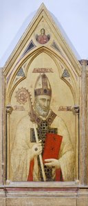 Sint Nicolaas van Bari, (detail) van Badia Polyptych, circa 1300, door Giotto (1267-1337) door Giotto (c.1266 1337)