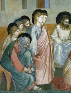 Voetwassing, Detail uit Leven en Passie van Christus, door Giotto door Giotto (c.1266 1337)