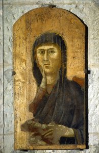 Madonna. Portret van de Maagd op een gouden achtergrond. Schilderij door Giotto di Bondone (1267? -1337), rond 1290. Tempera op hout. Afmetingen: 81,5 x 41 cm. Borgo San Lorenzo, Pieve. door Giotto (c.1266 1337)