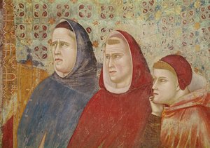 Sint Franciscus preekt een preek voor paus Honorius III (detail), ca. 1297-99