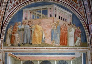 St. Franciscus doet afstand van zijn wereldse goederen, uit de Bardi-kapel, c.1320 door Giotto di Bondone