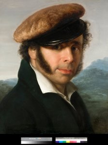 Portret van de Italiaanse schilder Pietro Ronzoni (1781-1862) door Giovanni (1804 1873) Carnovali
