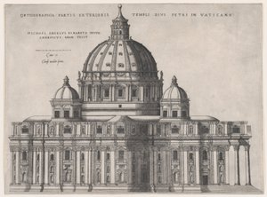 Speculum Romanae Magnificentiae: St. Pieter, 16e eeuw door Giovanni Ambrogio Brambilla