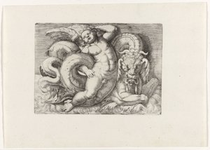Putto rijdend op zeemonster door Giovanni Andrea Maglioli