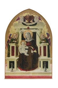 Madonna en Kind op de troon met engelen, c.1455-60 door Giovanni Angelo d
