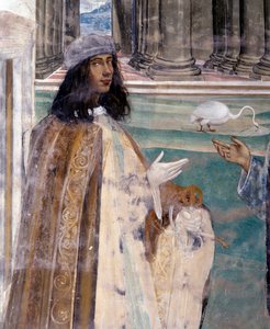 Sint Benedictus repareert een gebroken zeef (detail) door Giovanni Antonio Bazzi Sodoma