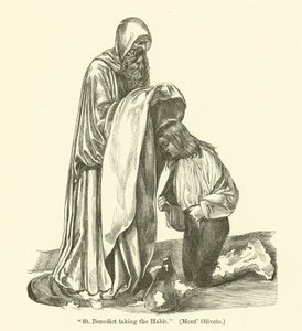 Sint Benedictus neemt het habijt aan door Giovanni Antonio Bazzi Sodoma