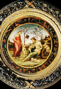 Venus terrestre met Eros en Venus celeste met Anteros en twee cupido
