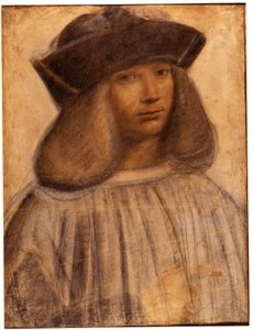 Portret van Francesco Melzi, Italiaanse schilder, leerling en metgezel (minnaar) van Leonardo da Vinci