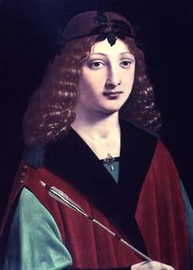 Portret van een jongen met een pijl