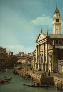 Capriccio: De Rialtobrug en de kerk van S. Giorgio Maggiore, c.1750 door Giovanni Antonio Canal