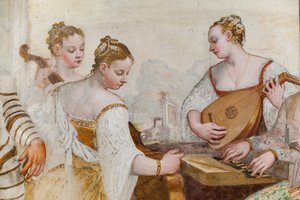 Hofdames, detail van Het Concert, Grote Zaal, ca.1570 door Giovanni Antonio Fasolo