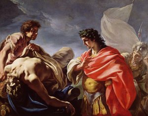 Achilles Overweegt het Lichaam van Patroclus