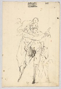 Schetsen van eenbenige mannen door Giovanni Antonio Pellegrini