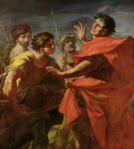 Het hoofd van Pompeius (106-48 v.Chr.) gepresenteerd aan Caesar (100-44 v.Chr.)
