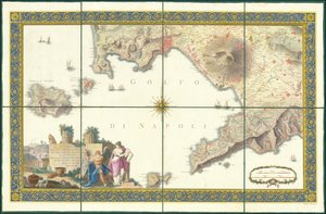 1794 kaart van de Golf van Napels door Giovanni Antonio Rizzi Zannoni