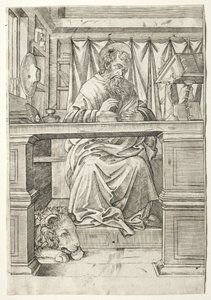 St. Hiëronymus in Zijn Studie door Giovanni Antonio da Brescia
