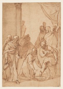 Christus wast de voeten van de discipelen door Giovanni Balducci