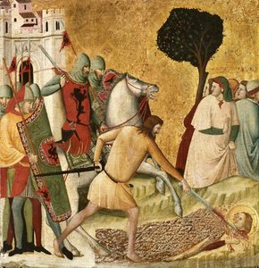 Het martelaarschap van Sint Columba (scènes uit het leven van Sint Columba) door Giovanni Baronzio