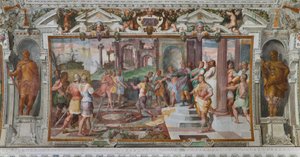 Verhalen van Odysseus: detail van het spel van stenen gooien op het hof van de Faiaken, c.1560 (detail)