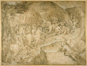 De weg naar Calvarie door Giovanni Battista  Castello