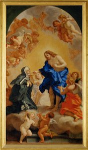 Une bienheureuse abesse recevant la communion des mains du Christ - Een non ontvangt de communie uit de handen van Christus ...