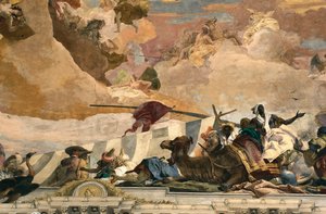 Allegorie van Afrika. Fresco van Giovanni Battista Tiepolo (1696-1770) door Giovanni Battista Tiepolo