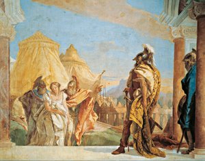Eurybates en Talthybius leiden Briseis naar Agamemnon