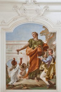 Gulheid die geschenken uitdeelt door Giovanni Battista Tiepolo