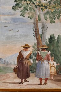 Gastverblijven, Kamer van de Landelijke Taferelen: "Landschap met boeren" (detail)