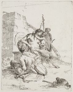 Saterfamilie met de Obelisk, Venetië door Giovanni Battista Tiepolo