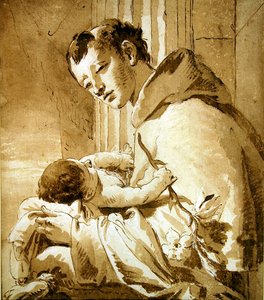 St. Antonius met het Christuskind door Giovanni Battista Tiepolo