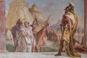 Eurybates en Talthybius leiden Briseis naar Agamemnon (detail) door Giovanni Battista Tiepolo