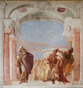 Minerva die Achilles weerhoudt Agamemnon te doden, uit de Kamer van de Ilias in de Palazzina