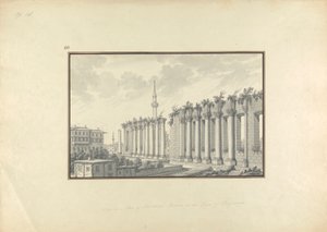Uitzicht op de Ruïnes van het Asclepium in Pergamon door Giovanni Battista Borra