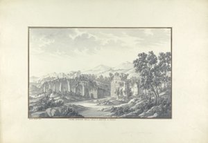 Uitzicht op de Verwoeste Baden bij de Villa van Hadrianus in Tivoli