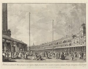 Processie op Sacramentsdag op het Piazza San Marco, 1763-1766 door Giovanni Battista Brostoloni