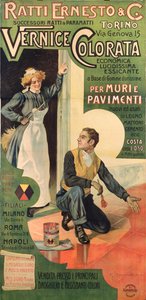 Reclameposter voor de verfwinkels van Ratti Ernesto en Co., Italië