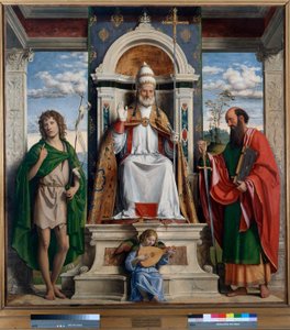 St. Petrus op de troon met St. Johannes de Doper en St. Paulus