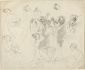 Figuurstudies [recto] door Giovanni Battista Cipriani