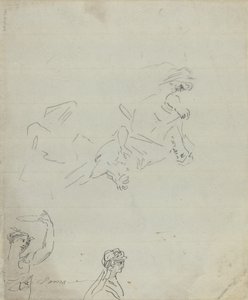 Figurenstudies (verso) door Giovanni Battista Cipriani