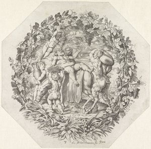 Bacchanaal met dronken Silenus door Giovanni Battista Costantini