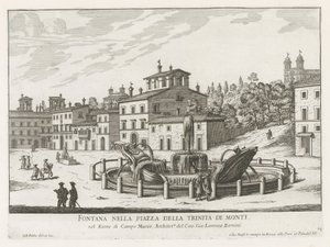 Fontana della Barcaccia op Piazza di Spagna te Rome door Giovanni Battista Falda