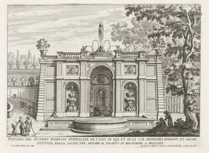 Fontein in de tuinen van de Villa Aldobrandini te Frascati