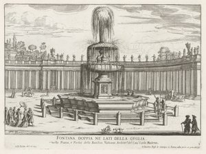 Fontein op het Sint-Pietersplein in het Vaticaan door Giovanni Battista Falda