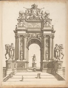 Triomfboog ter ere van paus Clemens X door Giovanni Battista Falda