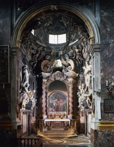 Feroni-kapel, met sculpturen van Giovanni Battista Foggini (1652-1725), Basiliek van Santissima Annunziata, Florence, Toscane, Italië