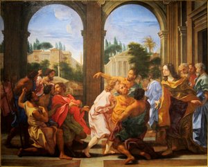 Jozef herkend door zijn broers door Giovanni Battista Gaulli